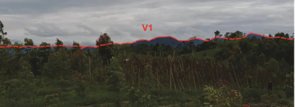 Gambar 3. Satuan Morfologi Perbukitan Vulkanik, Azimuth 343 0 
