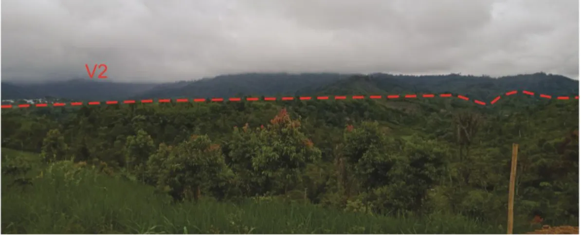 Gambar 4. Satuan Morfologi Lereng Vulkanik, Azimuth 233 0 