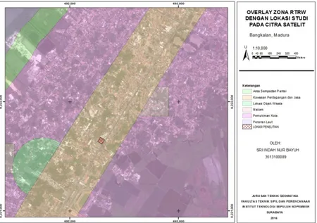 Gambar 4.2 Overlay Peta RTRW dan Citra  (Hasil Pengolahan Data, 2016) 