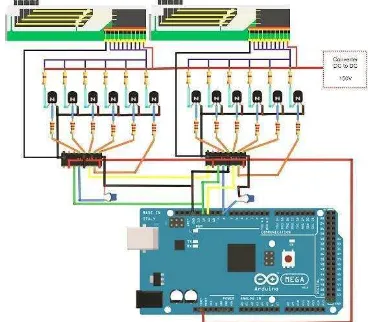 Gambar 4. Skema rangkaian shift register 