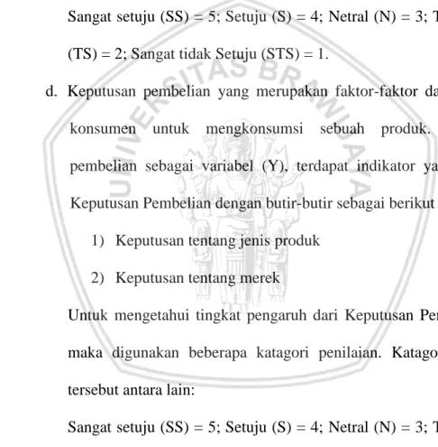 TABEL 3.1  Variabel dan Indikator 