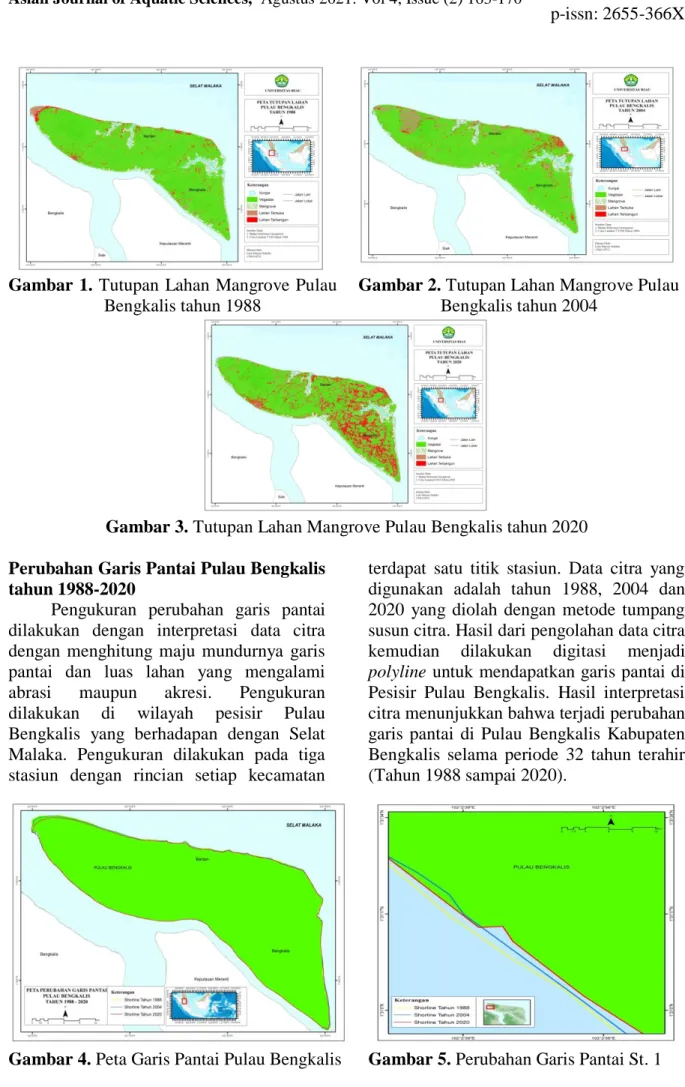Gambar 2. Tutupan Lahan Mangrove Pulau  Bengkalis tahun 2004 