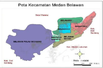 Gambar 1.1. Peta Lokasi Kelurahan Belawan Bahari  Sumber : BPS Kecamatan Medan Belawan, Tahun 2019 