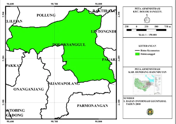 Gambar 1. Peta Administrasi Kecamatan Dolok Sanggul 