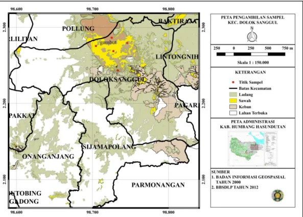 Gambar 4. Peta Lokasi Pengambilan Sampel Tanah  Bahan dan Alat 