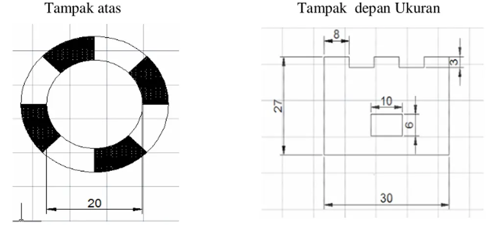 Gambar 3.  Desain tungku briket  alam satuan cm 