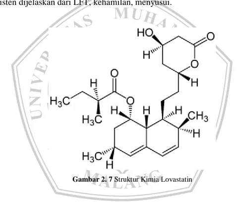 Gambar 2. 7 Struktur Kimia Lovastatin 
