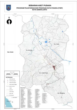 Gambar 1. Peta Sebaran Aset Pusaka di Kota  Sawahlunto 