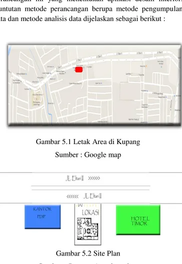 Gambar 5.1 Letak Area di Kupang  Sumber : Google map 