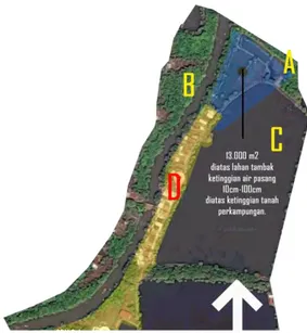 Gambar II. 2 Peta Dusun Pucukan dan lokasi  lahan rancangan yang dippilih 