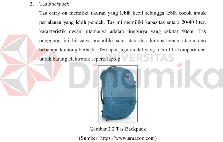 Gambar 2.2 Tas Backpack  (Sumber: https://www.amazon.com) 