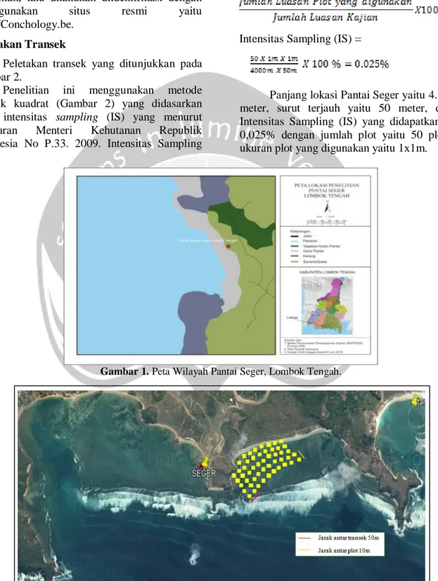 Gambar 1. Peta Wilayah Pantai Seger, Lombok Tengah.