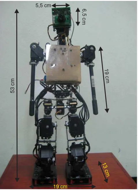 Gambar 3.4 Dimensi Robot pada Saat Berdiri 