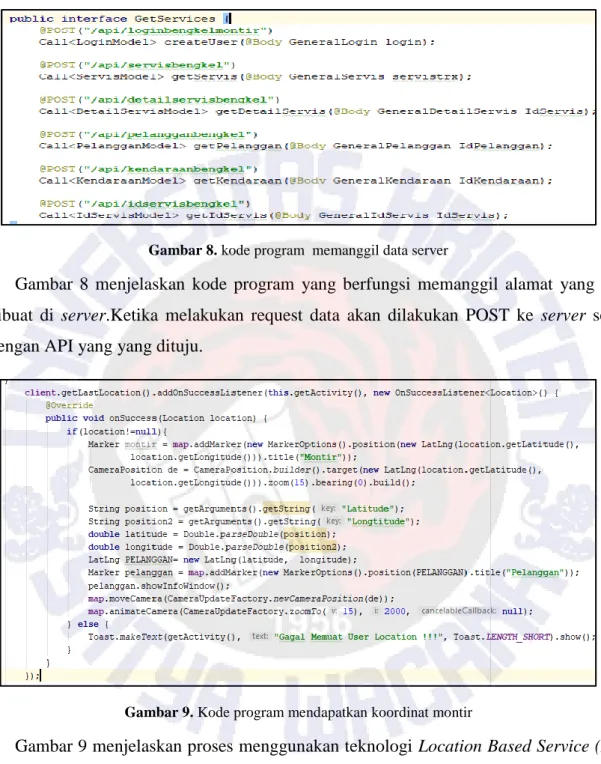 Gambar 8. kode program  memanggil data server 