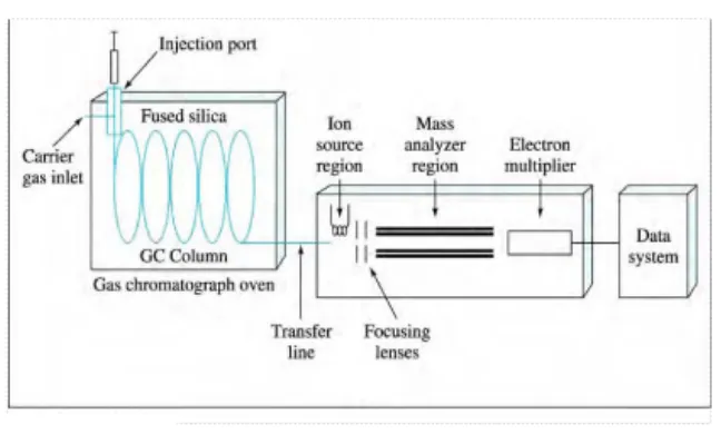 Gambar 2.1 Diagram Blok Kromatografi Gas–Spektrometri Massa 