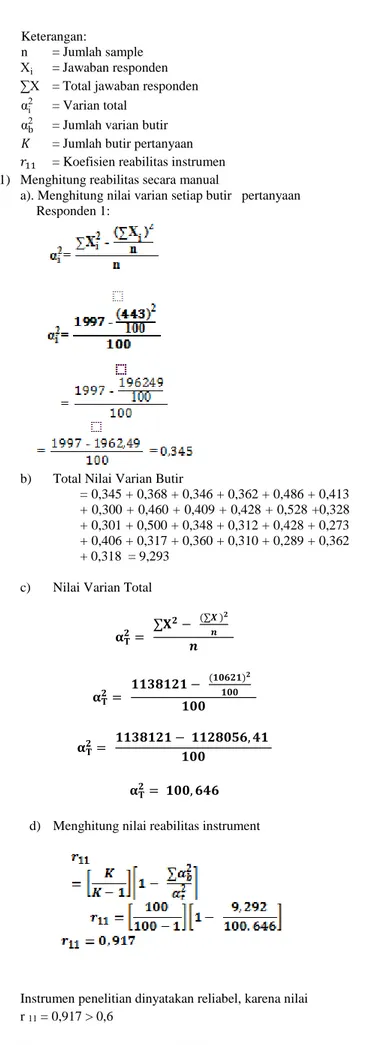 Tabel 6. Reliability Statistics  Cronbach’s Alpha  N of Itens 