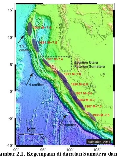 Gambar 2.2. Peta kenampakan Sesar Sumatera 