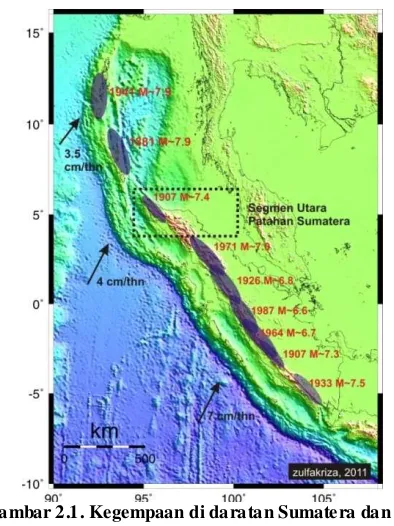 Gambar 2.2. Peta kenampakan Sesar Sumatera 