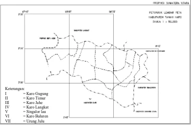 Gambar 1. Peta Wilayah 7 (tujuh) Klasifikasi Orang Karo 