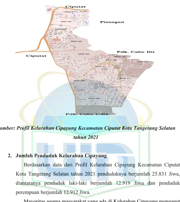 Gambar Peta Wilayah Kelurahan Cipayung 