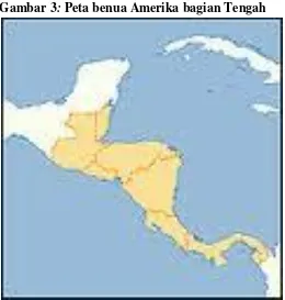 Gambar 3: Peta benua Amerika bagian Tengah 