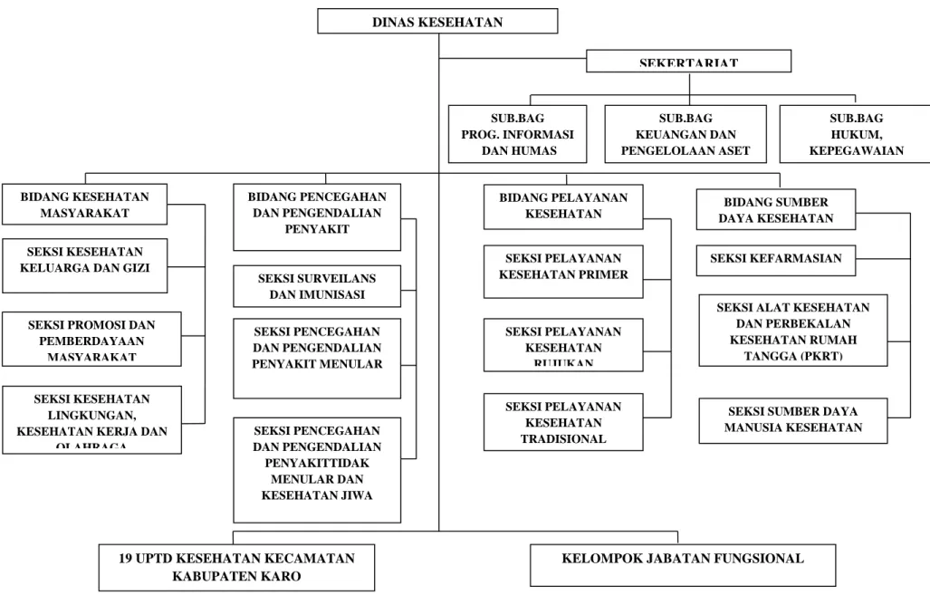 Gambar 2.1 Struktur Orgasnisasi Dinas Kesehatan Kabupaten Karo 