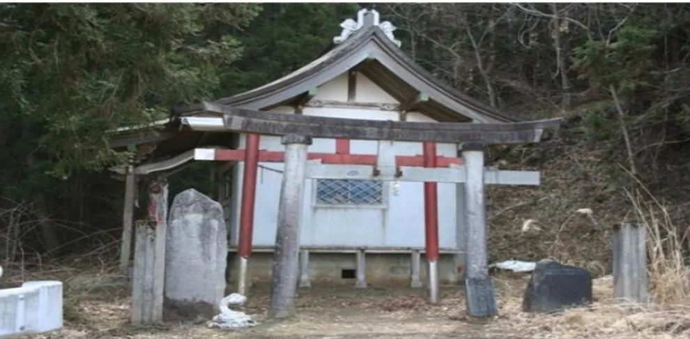 Gambar 11 : A shrine (top) and a snake god or ryujin (dragon god; bottom) on Mt  Futagoyama, Iwate Prefecture, Japan