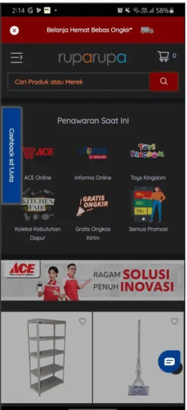 Gambar 3. 11. Tampilan Stagging Mobile Web Ruparupa 