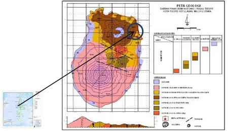 Gambar 3.  Lokasi Penelitian berdasarkan peta geologi (PSDG, 2005)