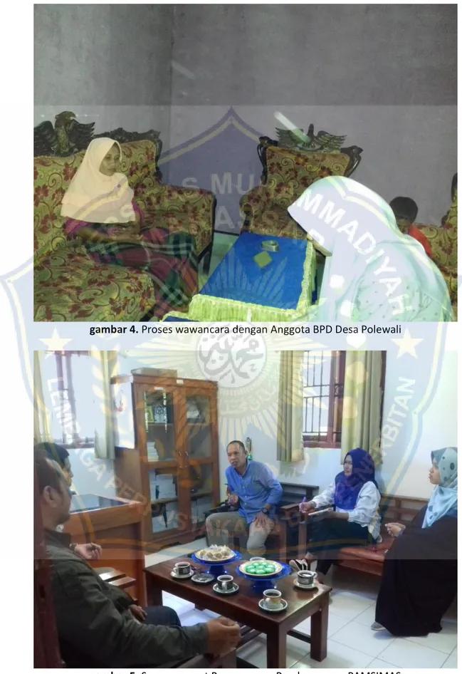 gambar 4. Proses wawancara dengan Anggota BPD Desa Polewali  