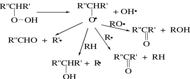 Gambar 2.4. Pembentukan Produk Sekunder dari Dekomposisi Hidrokperoksida 