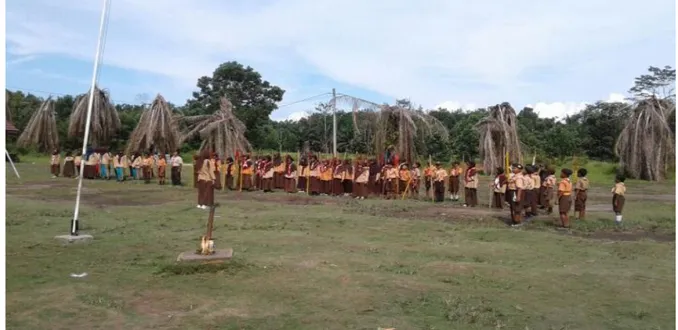 Gambar 3. pelaksanaan kegiatan kepramukaan di SDN 17 Air Kumbang 