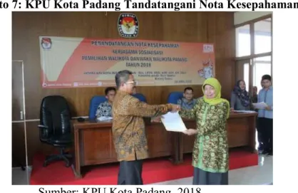 Foto 7: KPU Kota Padang Tandatangani Nota Kesepahaman 