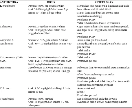 Tabel 17. Antibiotik dan dosis penggunannya 