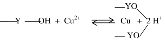 Gambar 9. Mekanisme reaksi adsorpsi ion logam Cu 2+
