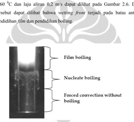 Gambar 2.6. Visualisasi perpindahan kalor selama proses quenching pada flat- flat-end cylindrical probe bersuhu 900  0 C dengan subcooled water  (33)