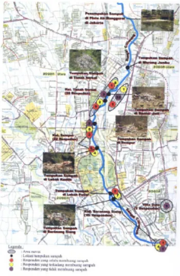 Gambar 2. Hasil Pemetaan Titik Sampah di Sungai Ciliwung           Sumber: BPLHD Jakarta (2010) 