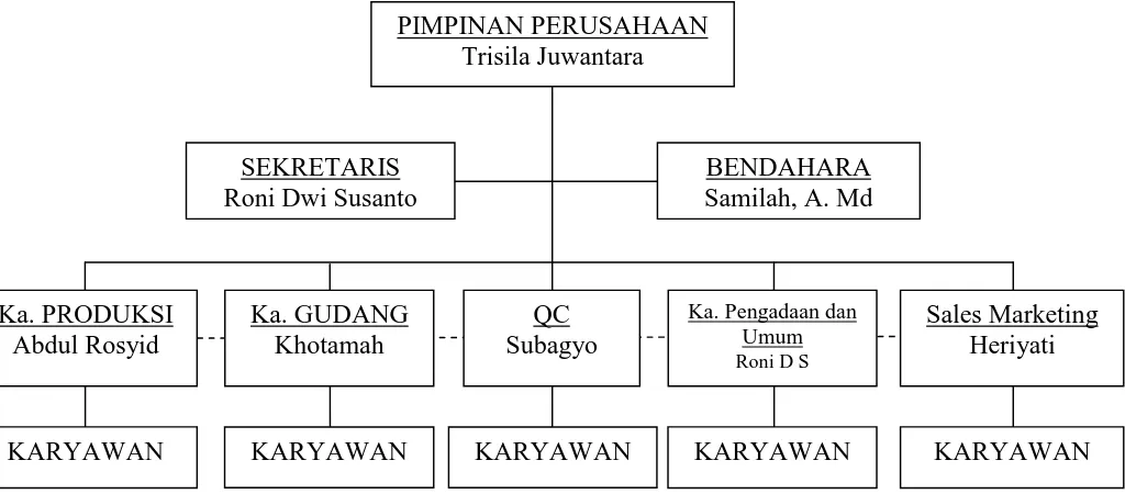 Gambar 2. Struktur Organisasi Perusahaan tahun 2010 