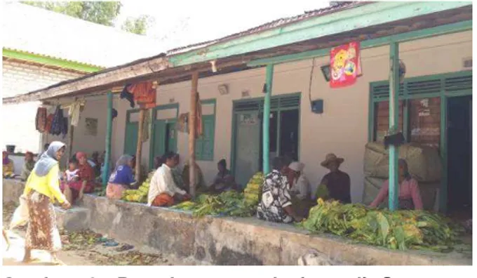 Gambar  6.  Rumah  tanean  lanjang  di  Sumenep.  Mereka  menggunakan  teras  dan  halaman  sebagai  pusat  aktivitas  dan  berkumpul (sumber: Survei, 2014)