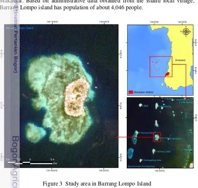 Figure 3  Study area in Barrang Lompo Island