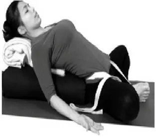Gambar 2.4. Pose ini dilakukan dalam posisi  duduk tegak dengan menekuk kedua lutut ke  samping kiri tubuh