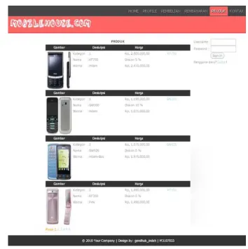 Gambar 4.5 Halaman Produk 