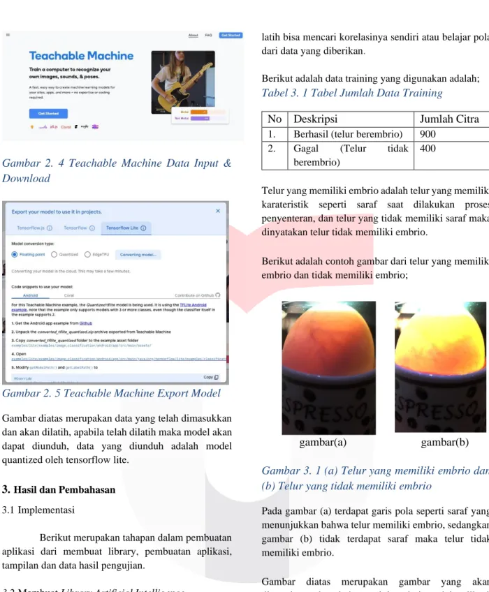 Gambar  2.  4  Teachable  Machine  Data  Input  &amp; 