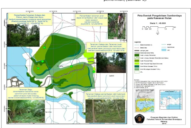 Gambar 5. Peta Bentuk Pengelolaan sumberdaya pada setiap fungsi kawasan hutan 
