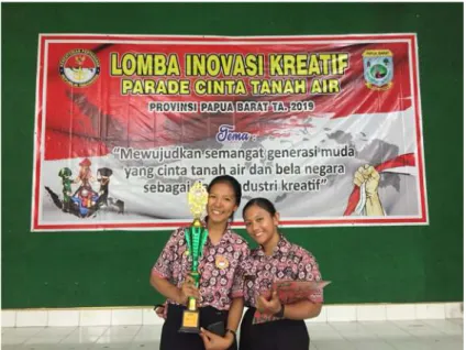 Gambar 5. Dua Mahasiswa Polbangtan Manokwari mengikuti lomba inovasi  kreatif tingkat nasional mewakili Papua Barat 