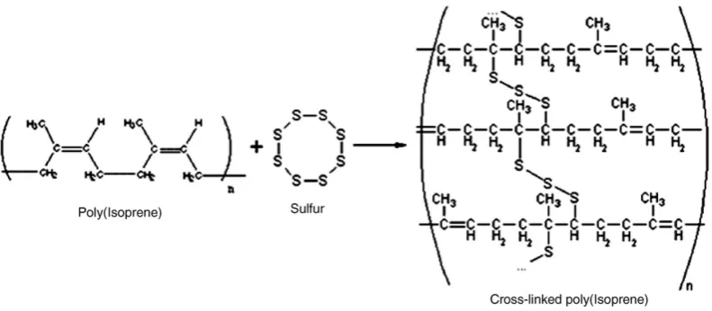 Gambar 2.2 Reaksi Vulkanisasi Secara Konvensional Menggunakan Belerang [28] 