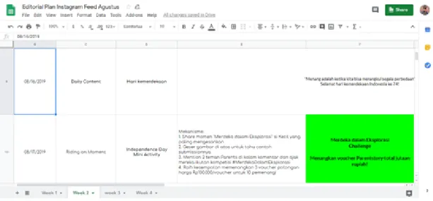 Gambar 3.15. Brief  melalui google sheet 