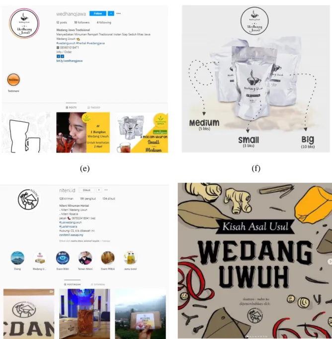 Gambar  1.1  (a)  Instagram  wedang  uwuh  Wening.  (b)  Konten  Instagram  wedang  uwuh  Wening