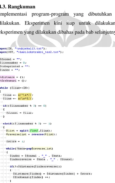 Gambar 4. 4 Source code program ekstraksi kuesioner 