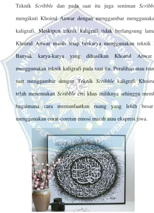 Gambar 4.4 Kaligrafi Teknik Scribble Karya Khoirul Anwar. 